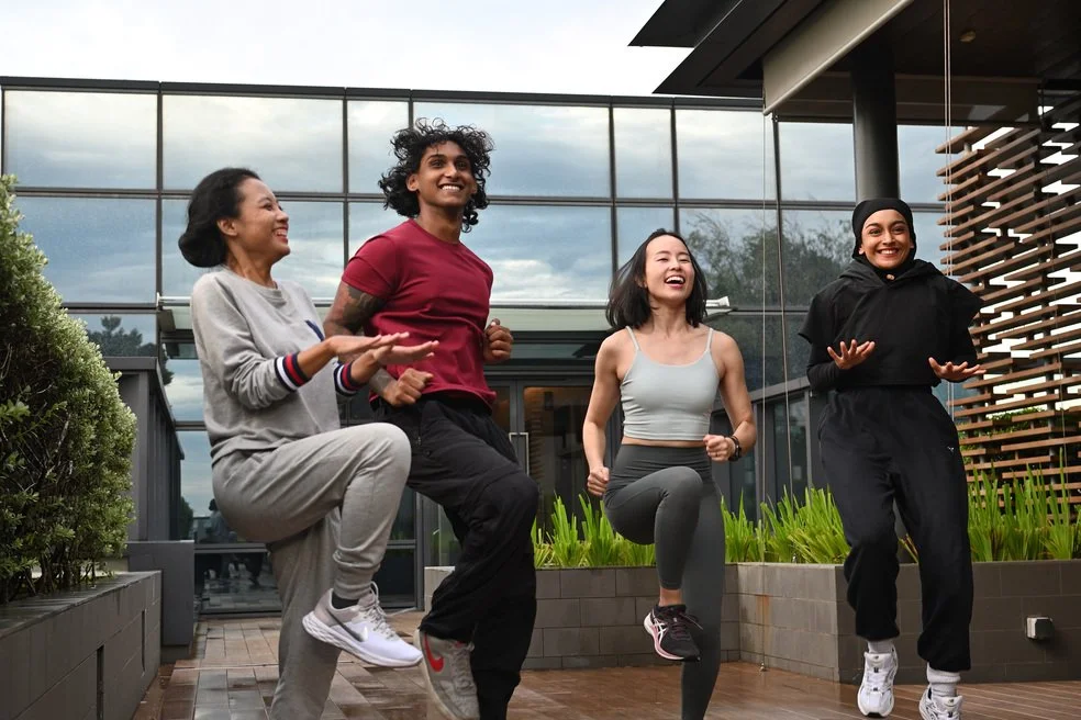 People participating in healthy lifestyle activities